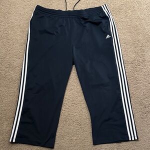 Adidas Mens Straight Leg Elastic Waist 3-Stripes Sweatpants Black Size 2XL